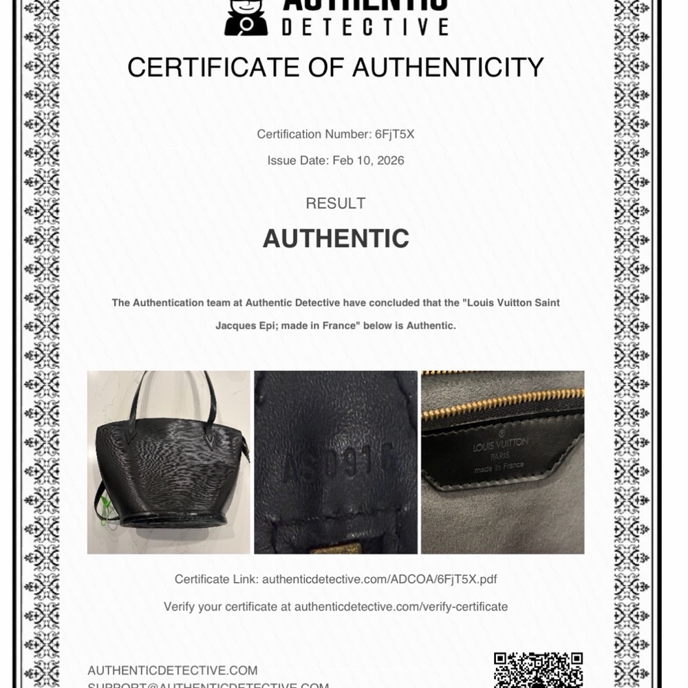 Louis Vuitton Black Epi Leather Zip Tote authentic AS0916 saint Jacques - Picture 14 of 15